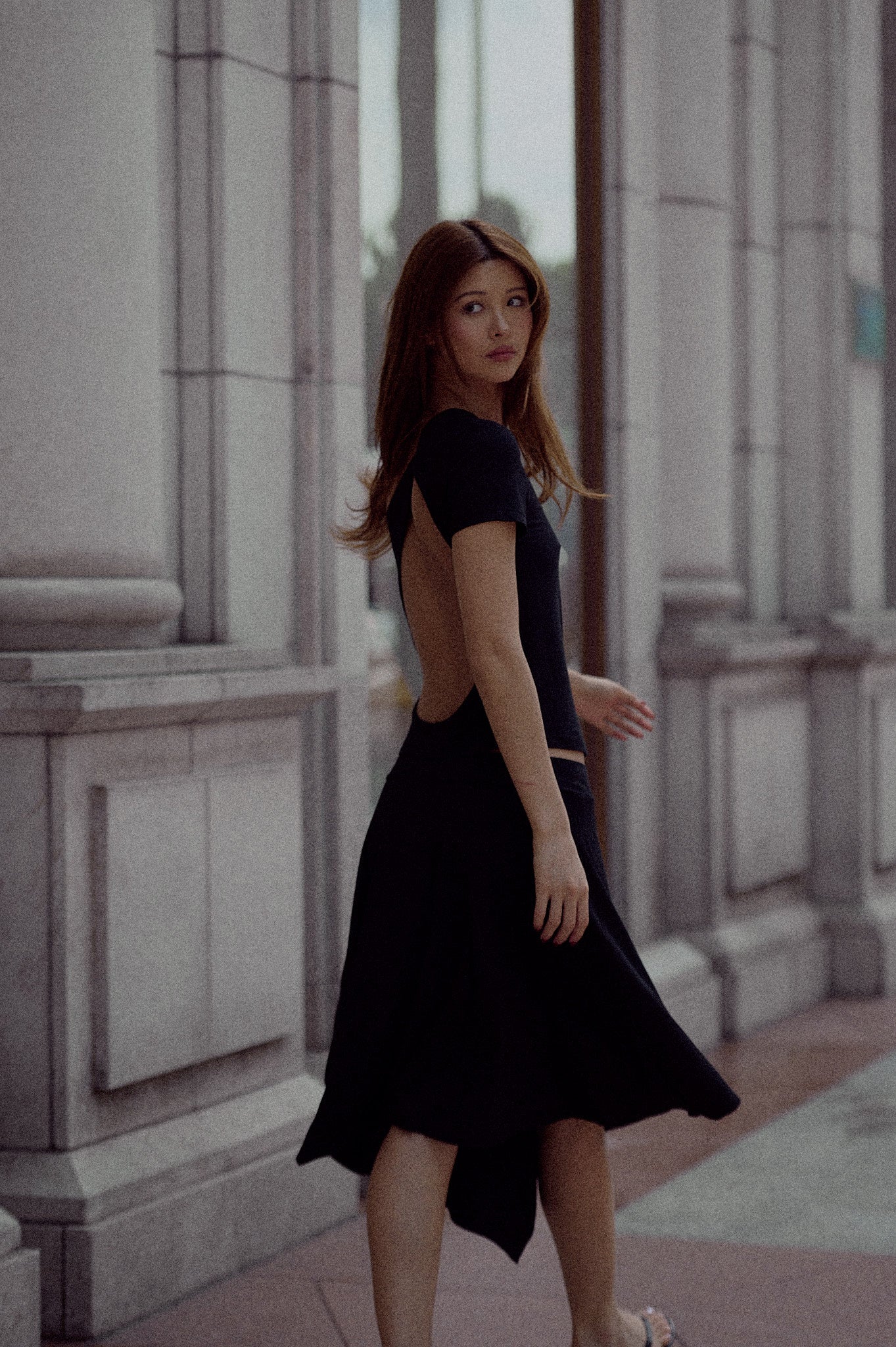 Asymmetric Bamboo Skirt | Black - Image 3