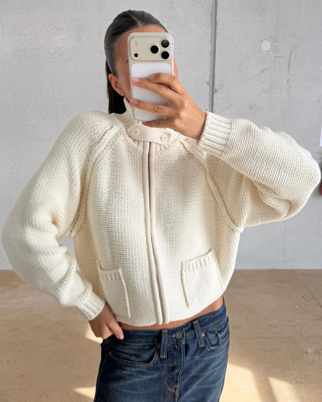 Chunky Knit Zip Up - Image 5