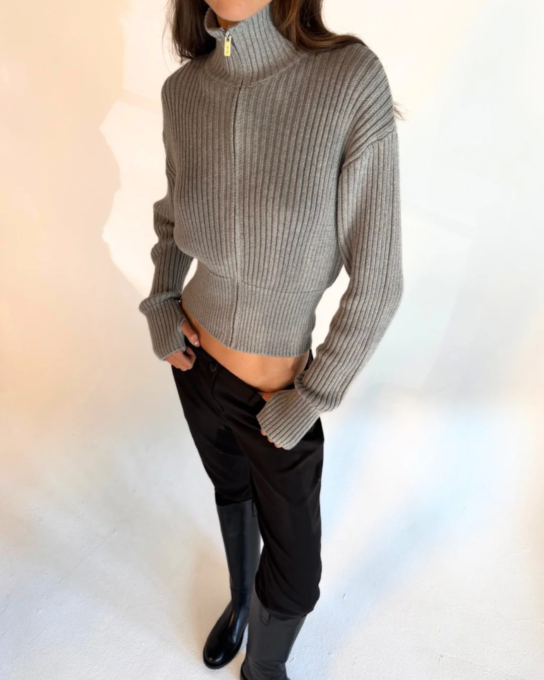Cotton Cashmere Zip Up - Image 3