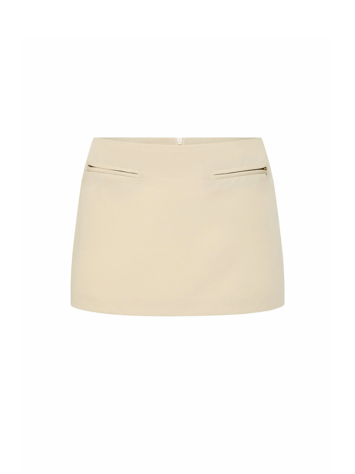 Mini Zip Skirt | Beige - Image 4
