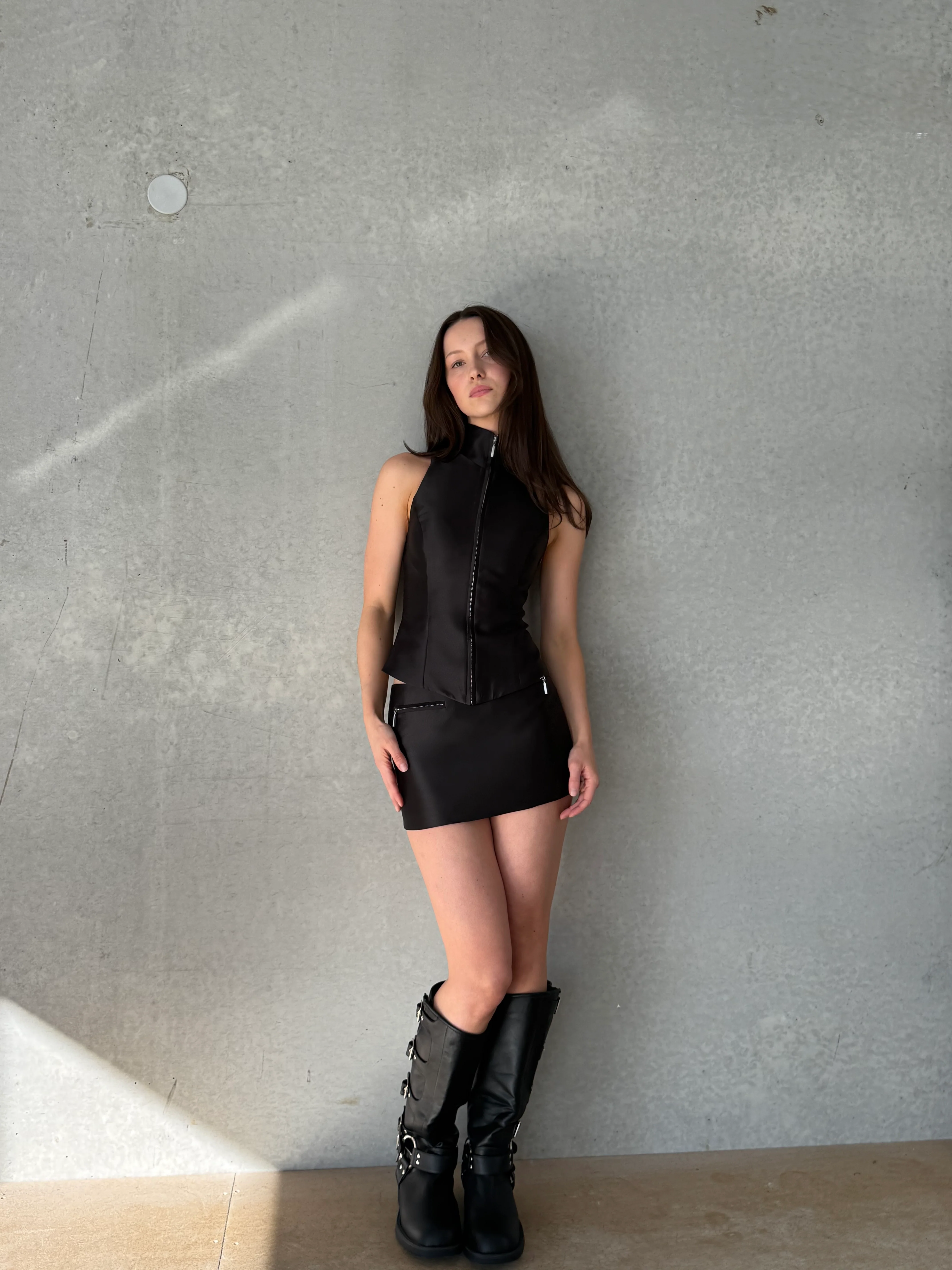 Mini Zip Skirt | Black - Image 2