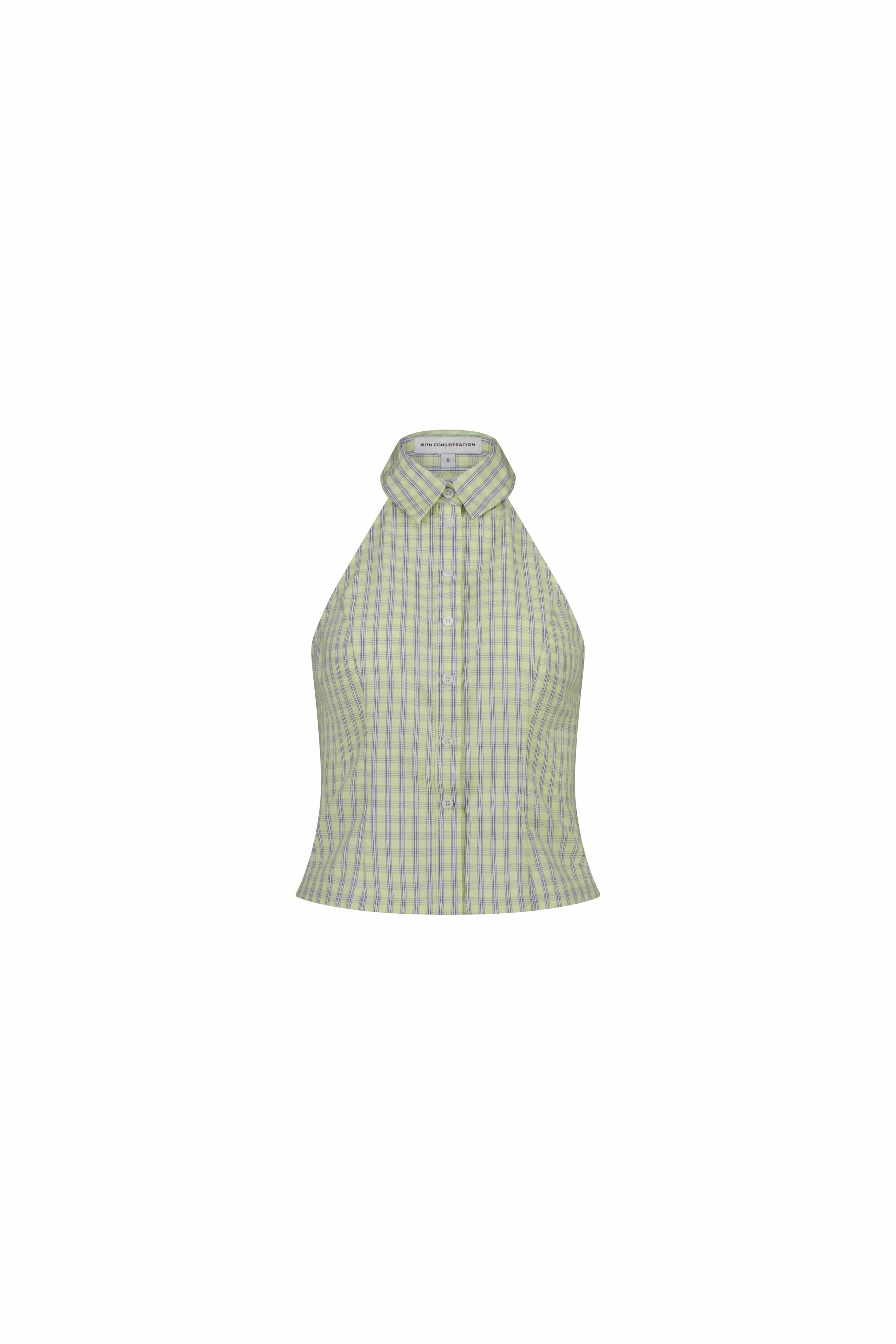 Plaid Halter Shirt | Yellow - Image 6