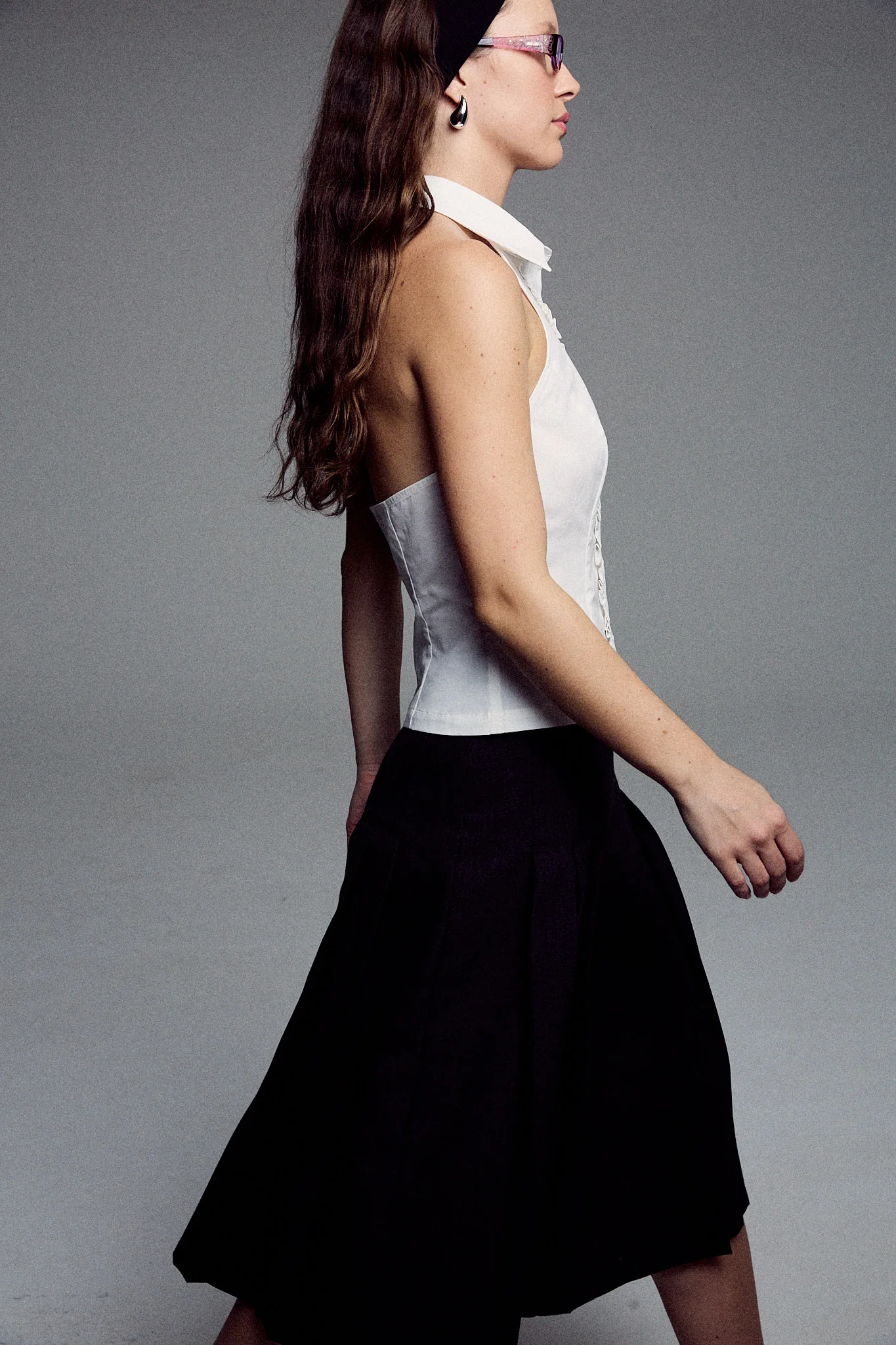 Ruffle Halter Shirt | White - Image 5