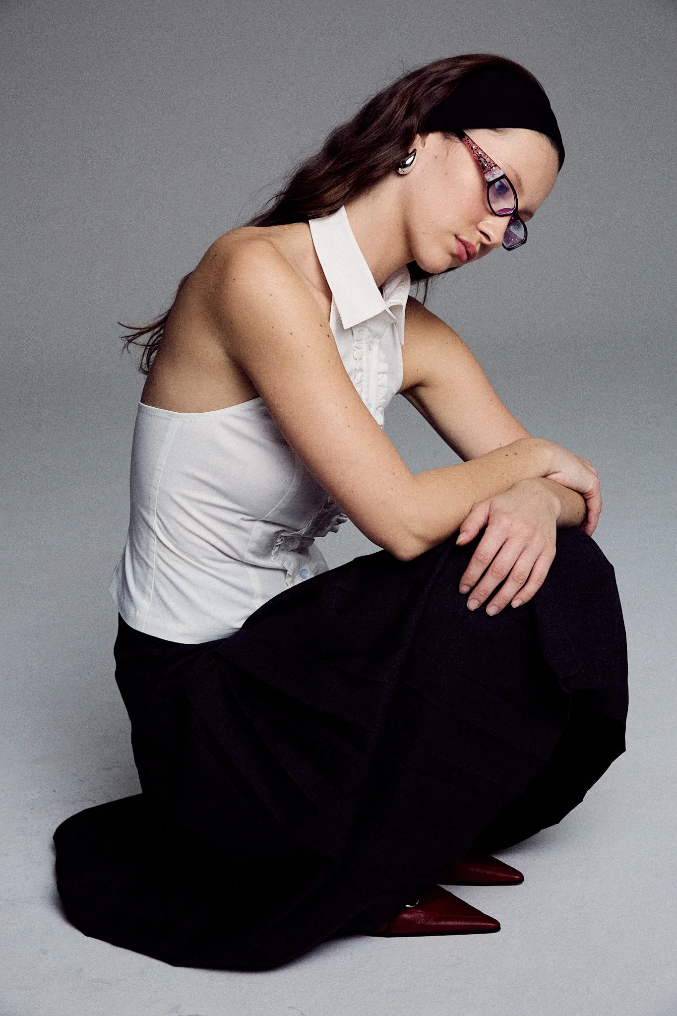 Ruffle Halter Shirt | White - Image 8