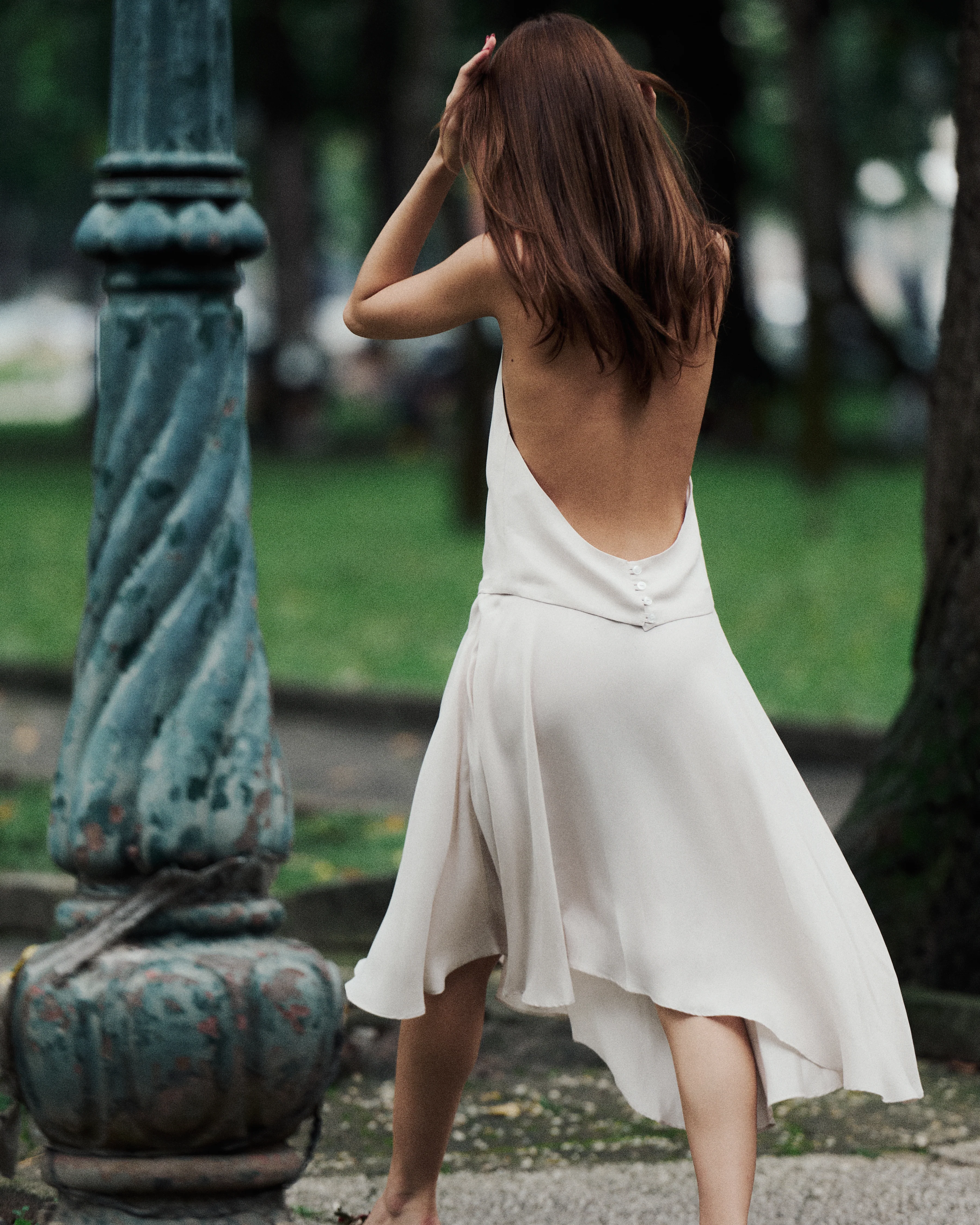 Asymmetric Sandwashed Skirt | Dove - Image 5