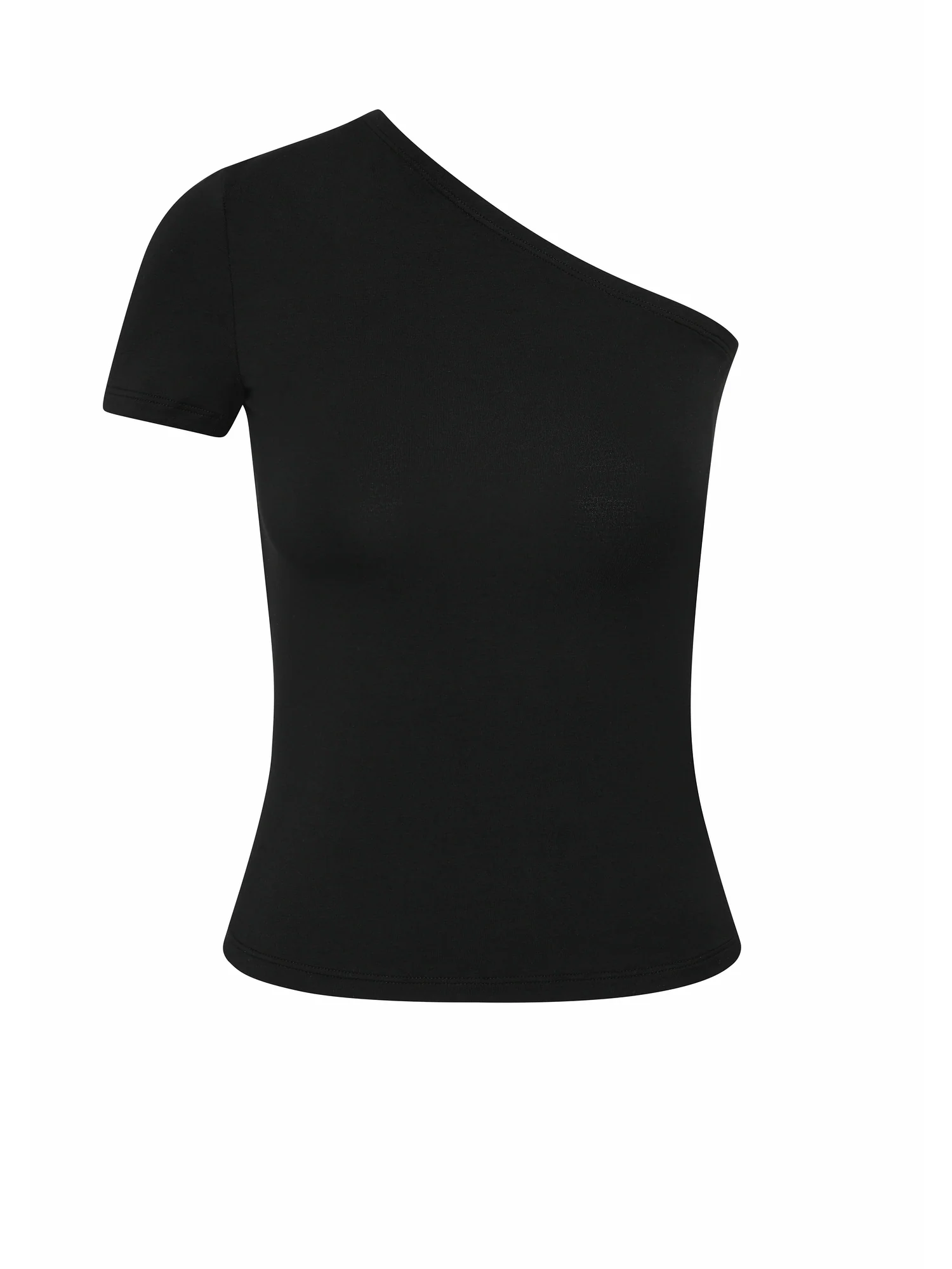One Shoulder Cut Out Top | Black - Image 5