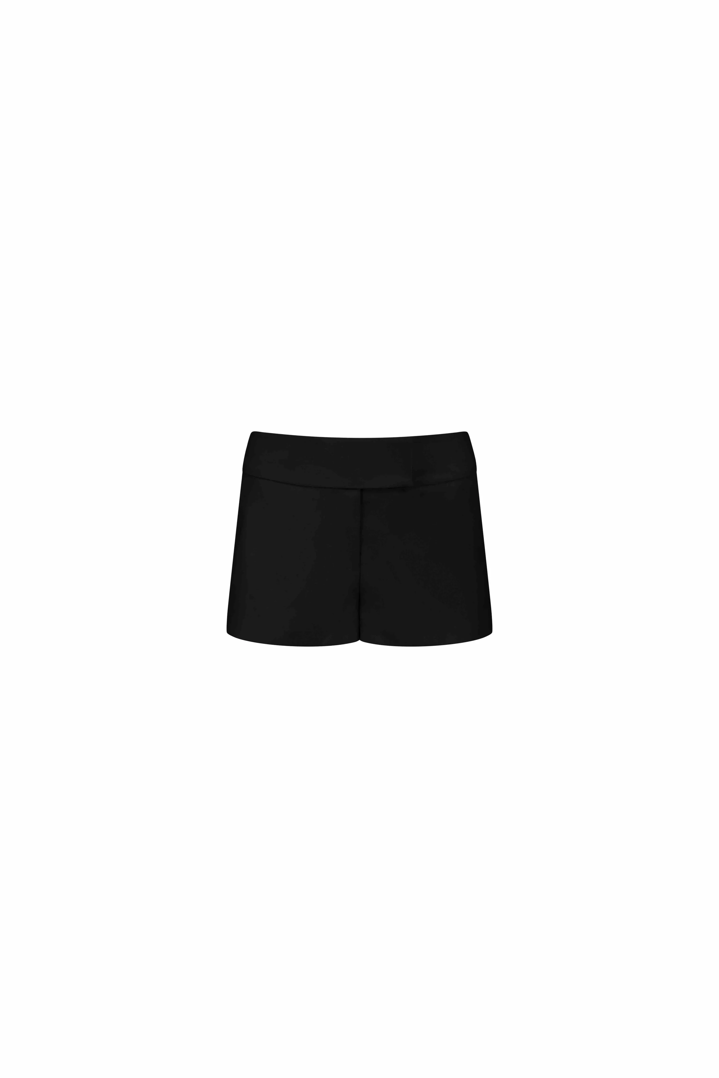 Wide Waistband Mini Shorts - Black - Image 4