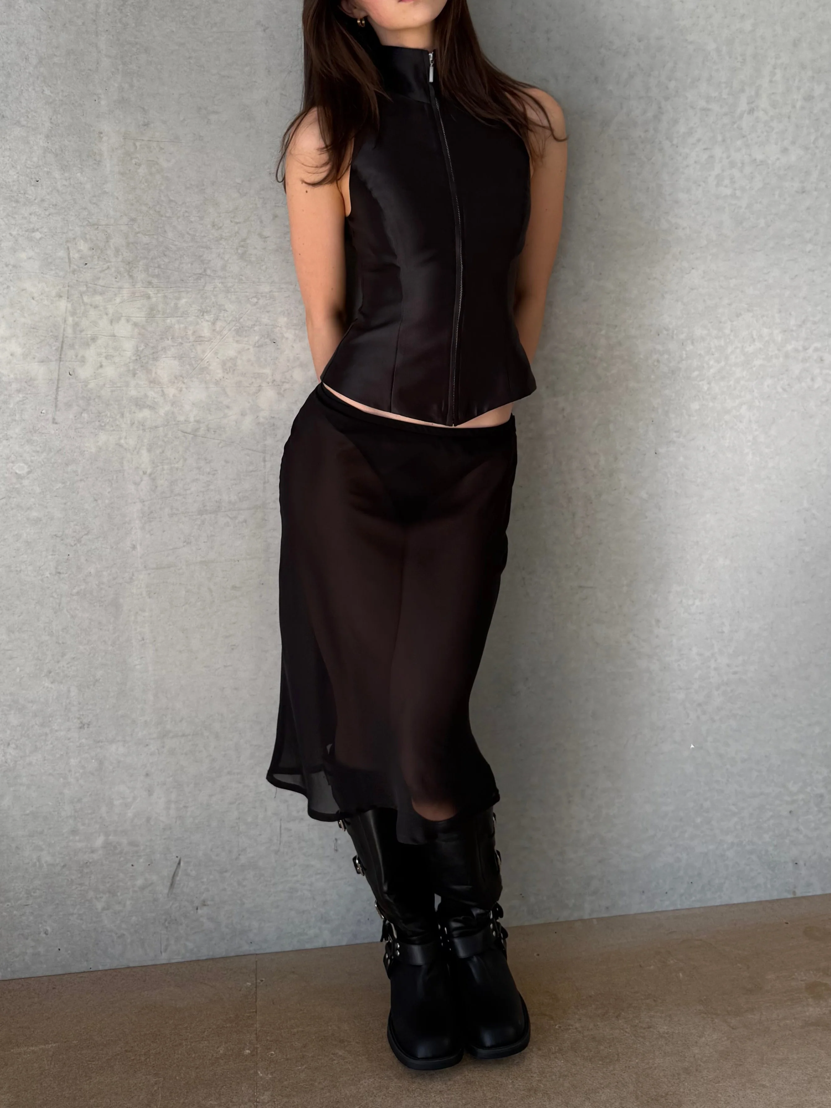 Zip Up Tank | Black - Image 2